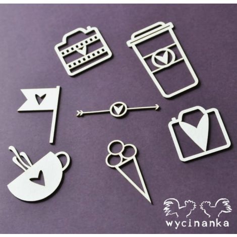 Tekturka Wycinanka Happy Days - Zestaw, 7szt